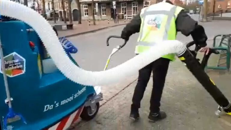 Reusachtige stofzuiger houdt centrum Deurne schoon