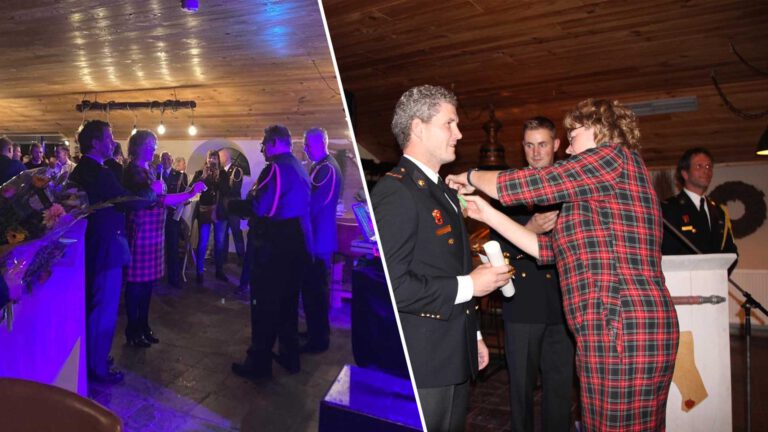 Jubilarissen brandweer ontvangen medailles en oorkondes van burgemeester Buter