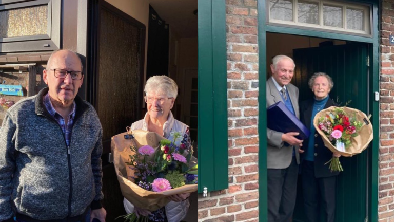 Burgemeester Buter feliciteert diamanten huwelijksparen