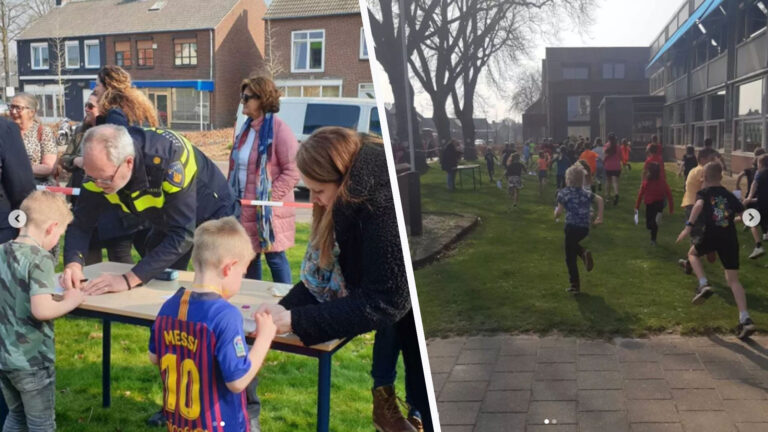Basisschool St. Willibrordus in Neerkant zamelt geld in voor Oekraïne met ‘Geel en blauw, ik loop voor jou’