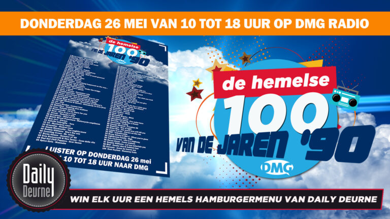 Acht uur lang beste pop- & rocksongs jaren ’90 van luisteraars DMG Radio in Hemelse 100