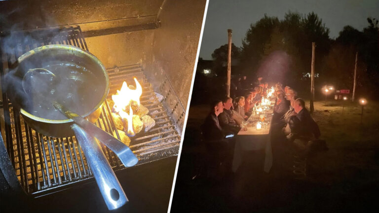 Dineren in het pikkedonker in de Peel tijdens de Nacht van de Nacht