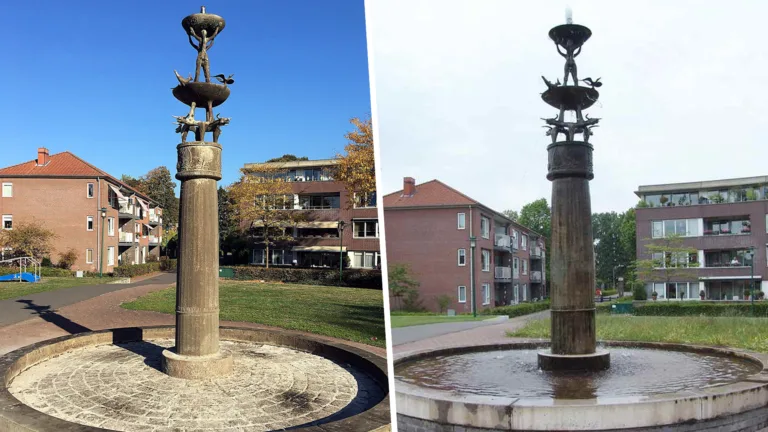 Water klettert weer in Pastoor Roespark; fontein na een jaar gerepareerd