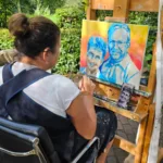 Roos Sluis aan het werk