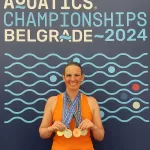 Lineke Theeuwes op EK synchroonzwemmen Belgrado