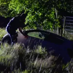 Auto in sloot Bakel