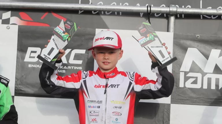 Jong Deurnes karttalent Kick Berkers wint overtuigend in GK4 Kart Series in Eindhoven