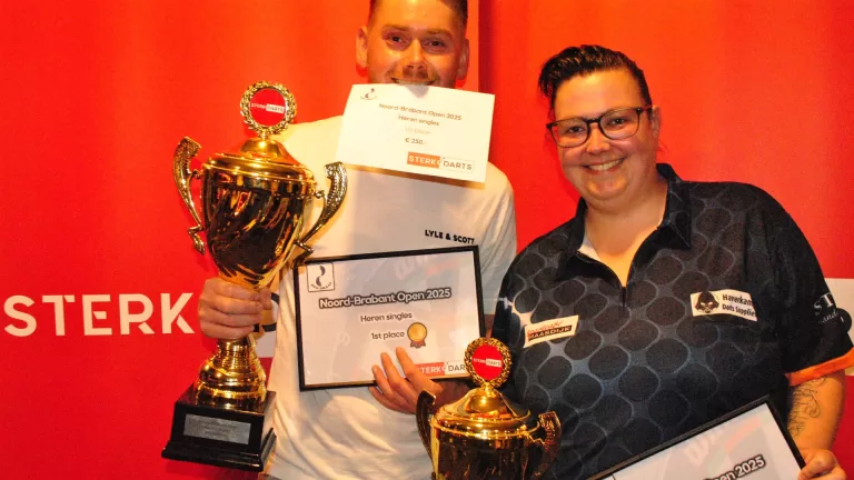 Darters Dennis van Bergen en Kelly Streef winnen in Zeilberg het Noord-Brabant Open
