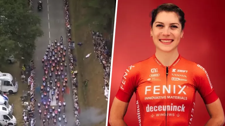 Yara Kastelijn als 28ste over de finish in eerste etappe Tour de France Femmes
