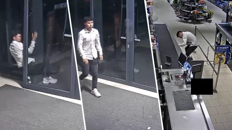 Dief gaat er vandoor met slechts chips en snoep, maar richt voor duizenden euro’s schade aan bij supermarkt in Deurne