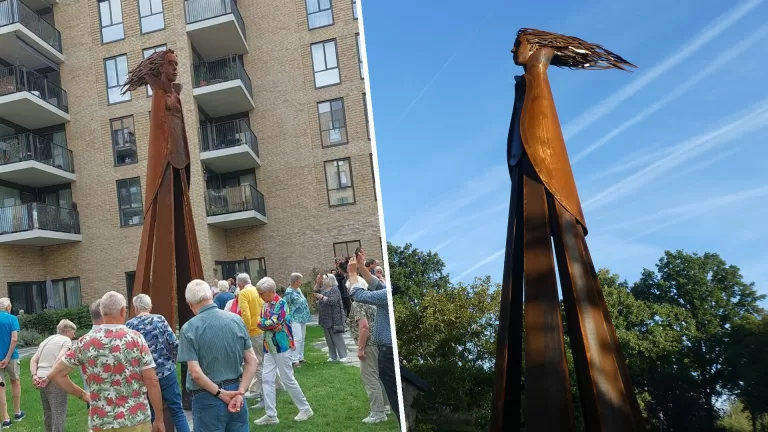 Kunstwerk ‘De Jonkvrouw’ van Helenaveense Dirk Verberne onthuld in Geldrop