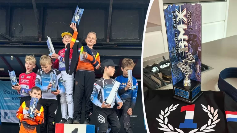 Deurnese Juul van Dongen (10) wordt BMX-kampioen ondanks blessure