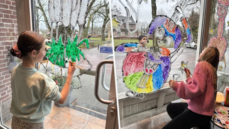 Sneeuw en kou weerhoudt jonge kunstenaars in Helenaveen niet van jarenlange carnavalstraditie