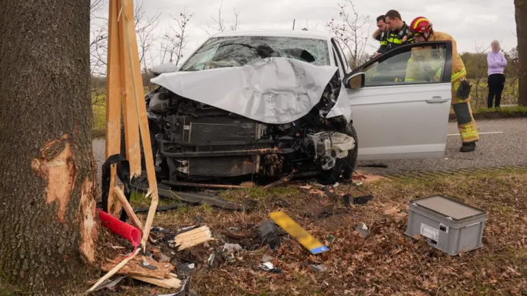 Automobilist raakt ernstig gewond bij botsing tegen boom in De Rips