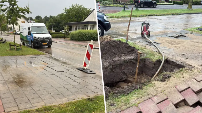 Waterleiding opnieuw gesprongen in Zeilbergsetraat in Deurne