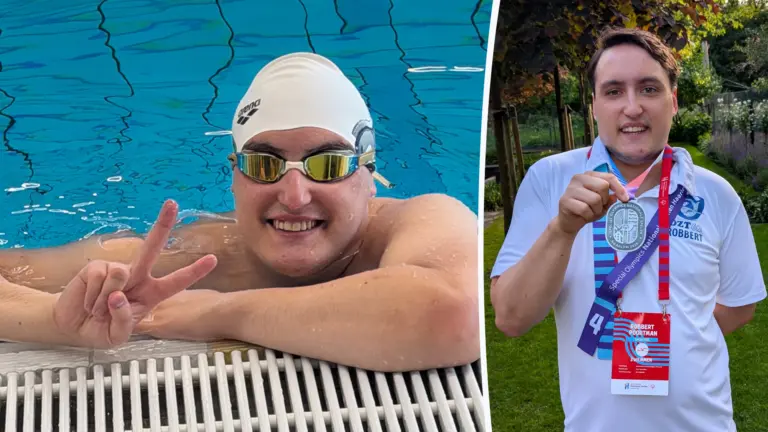 Deurnese zwemmer Robbert Poortman behaalt zilver bij Special Olympics Nationale Spelen