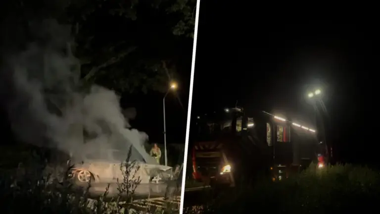Personenauto brandt volledig uit op Elzenweg in Liessel