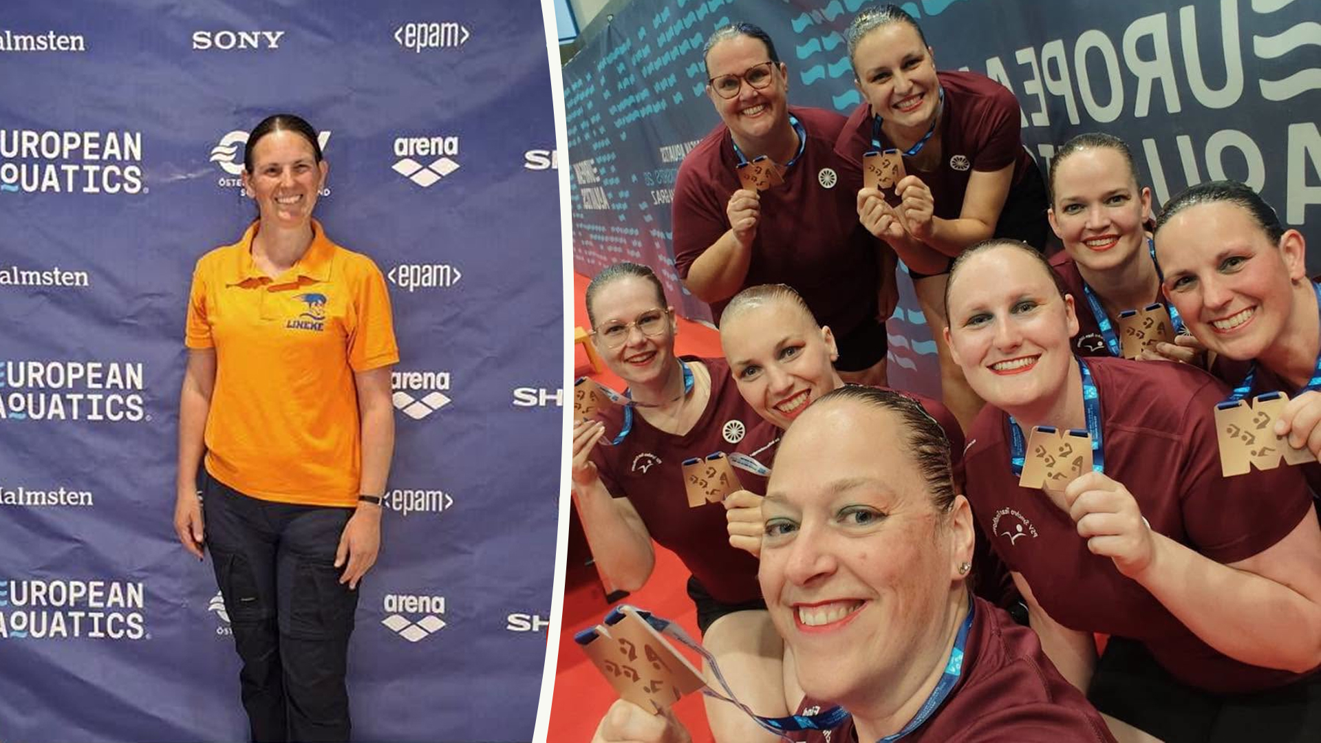 Deurnese Lineke Theeuwes pakt samen met haar team brons bij EK synchroonzwemmen