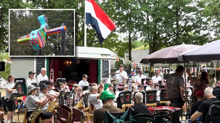 [VIDEO] Oorlogsmonument bij ORO Het Rijtven in ere hersteld tijdens optreden van Brits harmonieorkest