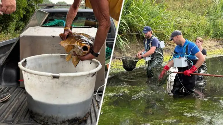 Kanaal van Deurne biedt redding voor vissen uit drooggevallen Peelkanaal in Westerbeek
