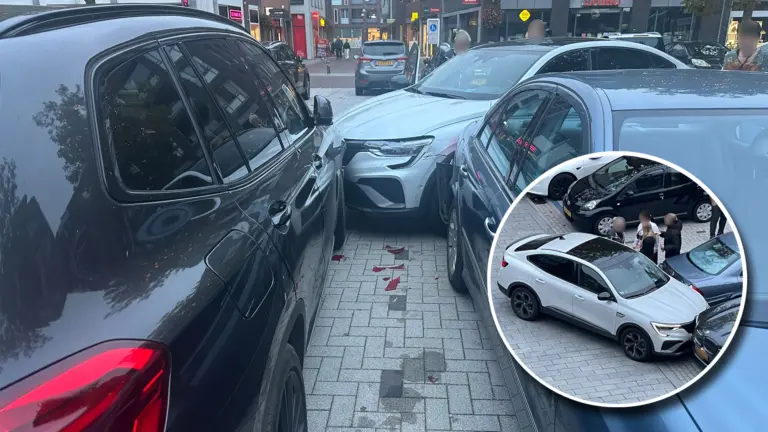 Automobiliste ramt twee geparkeerde voertuigen op Wolfsberg in Deurne